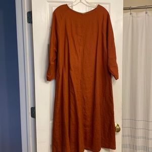 Elizabeth Suzann brick color linen dress